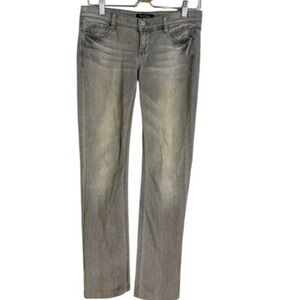White House Black Market Noir Jeans Gray Embellished Pockets Bootcut